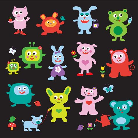 cute monster cartoon characters 509078 Vector Art at Vecteezy