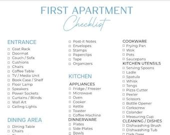 New Home Essentials Checklist - Etsy Australia