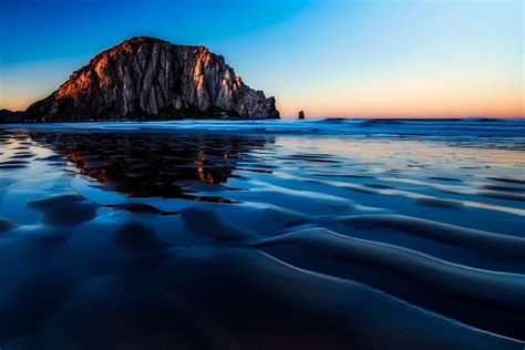 HD wallpaper: brown island near bodies of water photograph, morro bay ...