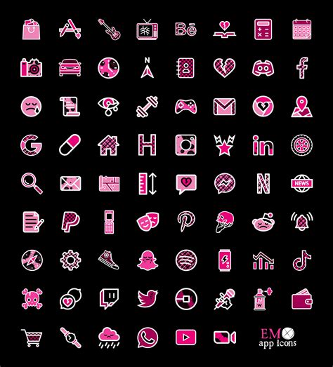 Emo Aesthetic App Icons iPhone - Emo App Icons iOS & Android ⛓