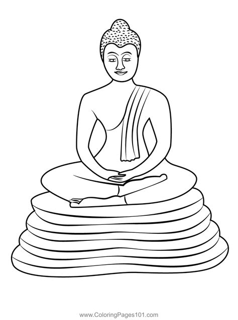 Buddha Coloring Page for Kids - Free Buddhism Printable Coloring Pages ...