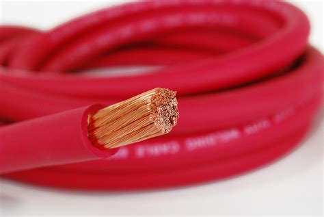 Battery Cable – 2 AWG per ft length – Red – 205A MAX – Watts247.com