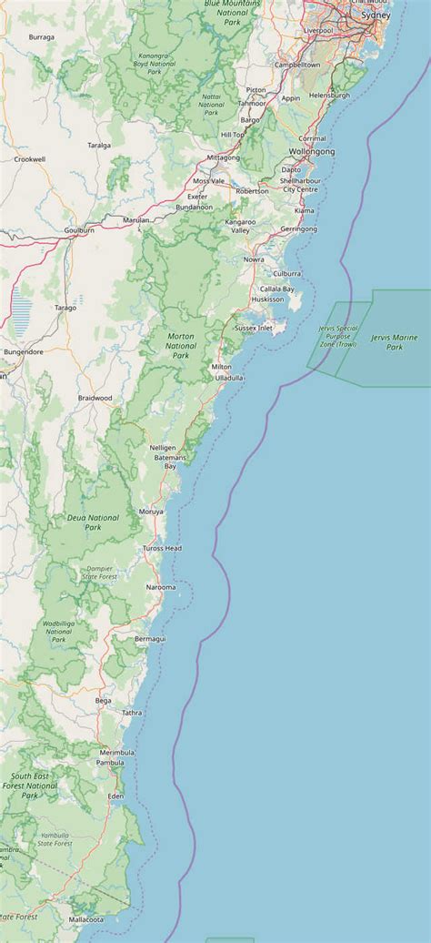 Map Of Nsw South Coastal Towns - Arlana Nannette