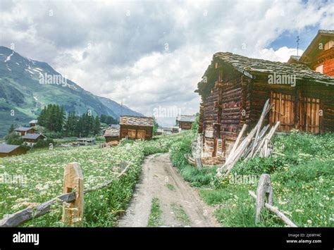 Swiss chalet, cabin in the Swiss Alps Switzerland Stock Photo - Alamy