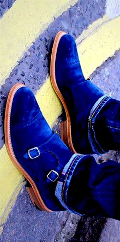 Bleu suède shoes;) | Dress shoes men, Blue suede shoes, Suede shoes