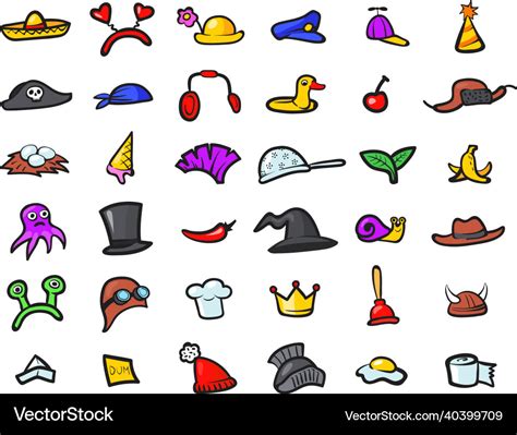 Among us hats different hat set for amongus game Vector Image