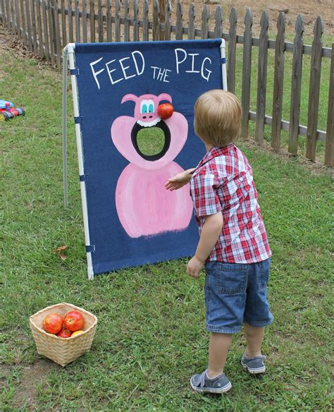 Farm party: Feed The Pig game made from pvc pipe and denim. Add a ...