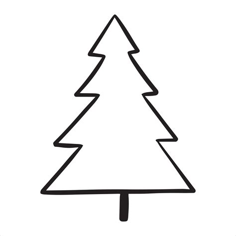 vector drawing in the style of doodle. Christmas tree. simple drawing ...