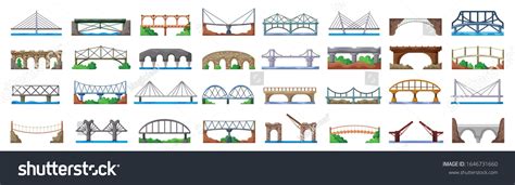 Bridge Construction Vector Cartoon Set Iconvector Stock Vector (Royalty ...