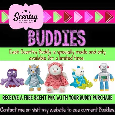 January 2016 Limited Edition Scentsy Buddies. Includes scent pak of ...