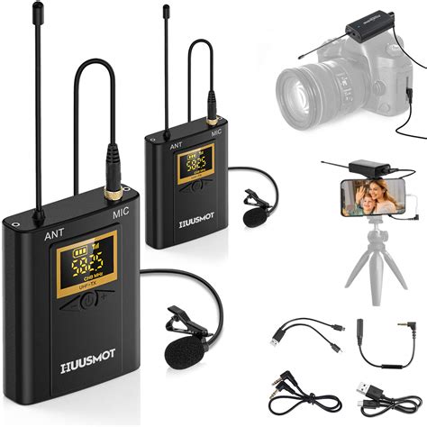 Buy Wireless Lavalier Microphone System - Dual Lapel Mics and Mini ...