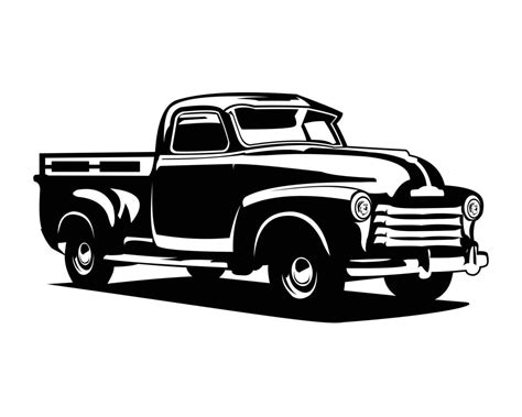 old classic truck vector isolated on white background showing from the ...