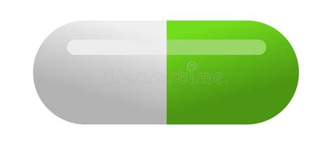 Medical Green Capsule Pill Isolated on White Background Stock ...