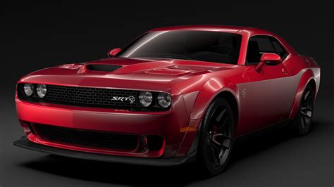 Dodge Challenger SRT Hellcat Widebody 2018 3D model MAX OBJ 3DS FBX C4D LWO