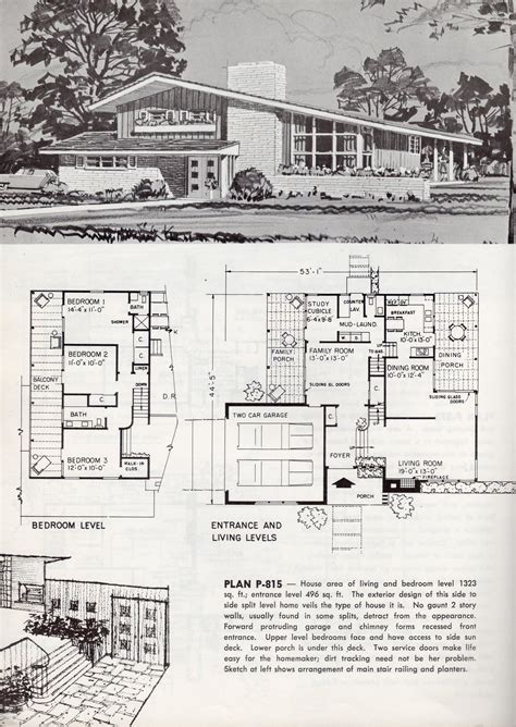 Mid Century Modern Floor Plans, Mid Century House Plans, Modern House ...