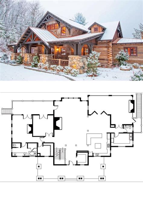 Floor Plan for the Perfect Getaway Log Home Cabin | Log cabin house ...