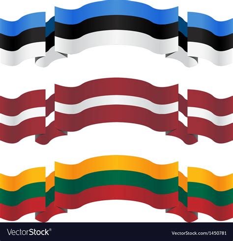 Banners and flags of baltic states Royalty Free Vector Image