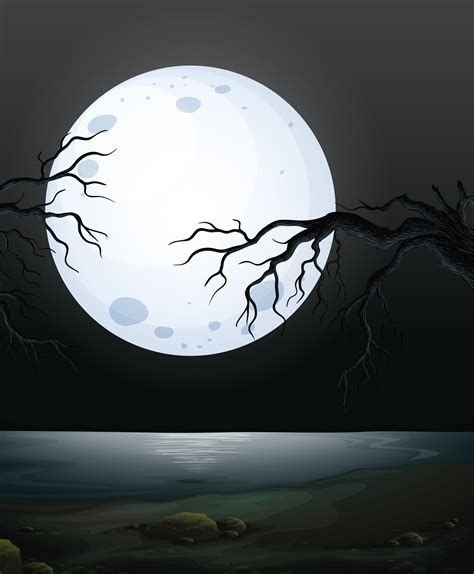 A Scary Dark Night Scene 373506 Vector Art at Vecteezy