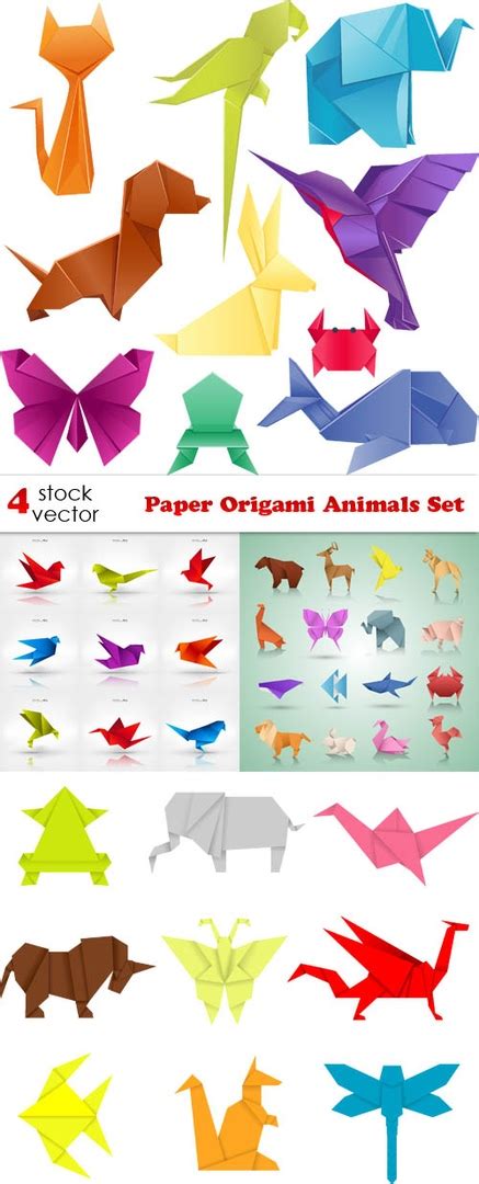 Download Vectors - Paper Origami Animals Set for free #16330