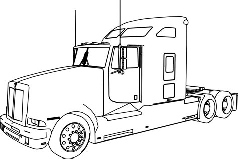 Semi Truck Coloring Page