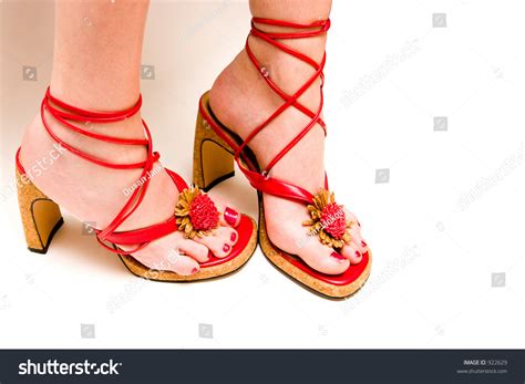 Red Sandals And Red Toenails Stock Photo 922629 : Shutterstock