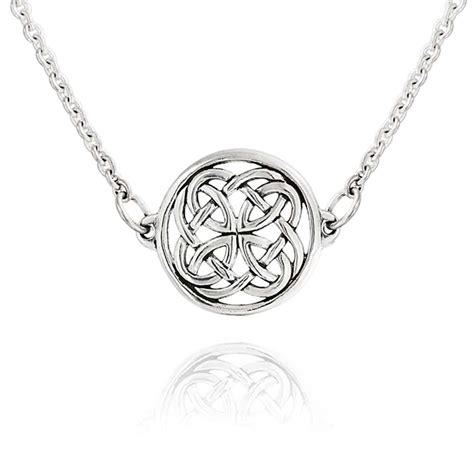 Bling Jewelry - Large Round Irish Celtic Love Knot Pendant Necklace For ...