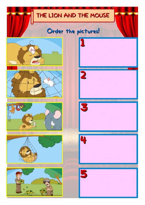 Lion And The Mouse Picture Sequence