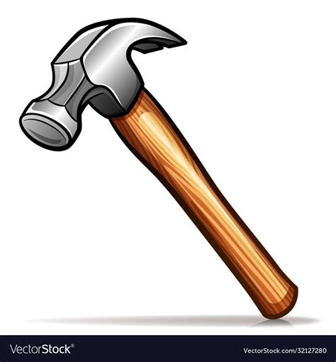 Hammer cartoon icon isolated vector image on VectorStock | Hammer ...