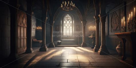 Medieval Magical Castle Background V3, Set of 8, Interior Illustration ...