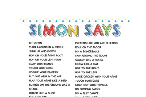 50+ Simon Says Ideas for kids. Easy ideas for toddlers and older kids ...