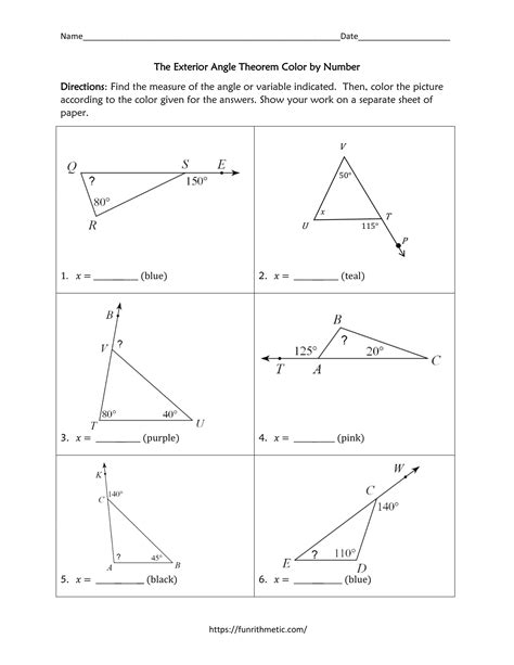 Exterior Angle Theorem Worksheet - Imsyaf.com