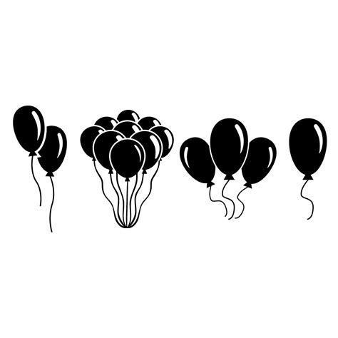 Balloons icon vector set. Birthday illustration sign collection ...