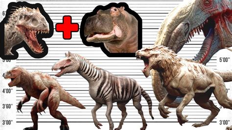 INDOMINUS REX and Animals Hybrids | Elephant, Rhino, Hippo, Lion - YouTube