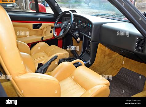 Alfa Romeo Zagato SZ classic Italian sports car interior Stock Photo ...