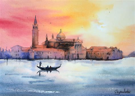 Sunset In Venice Painting at PaintingValley.com | Explore collection of ...