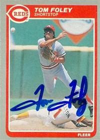 Tom Foley autographed baseball card (Cincinnati Reds) 1985 Fleer #535