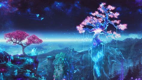 Download Magical Background Blue Tree | Wallpapers.com