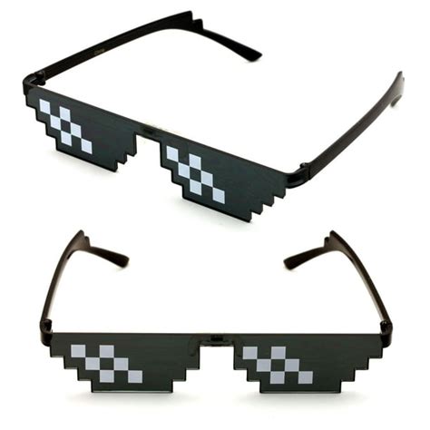 V.W.E. - 2 Pairs Black Novelty Rimless Thug Life Meme Sunglasses - 8 ...