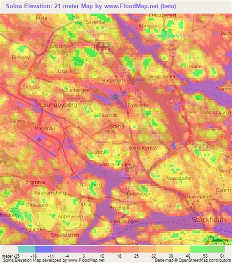 Elevation of Solna,Sweden Elevation Map, Topography, Contour