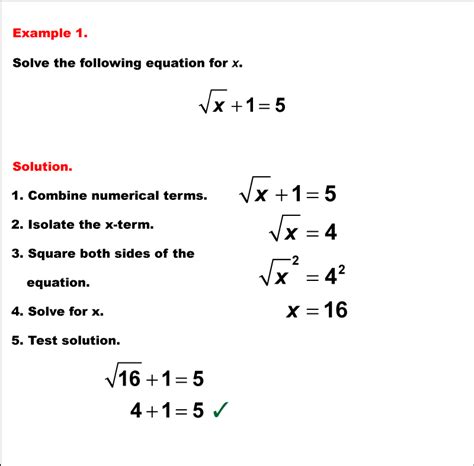 Math Example--Solving Equations--Solving Radical Equations--Example 1 ...