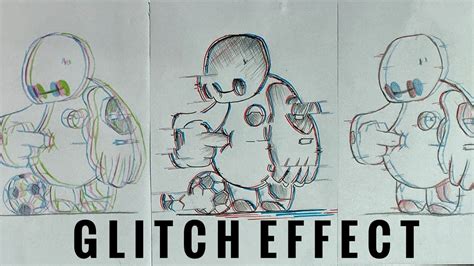 How to draw GLITCH effect like a PRO / 3 Easy glitch effect drawings ...