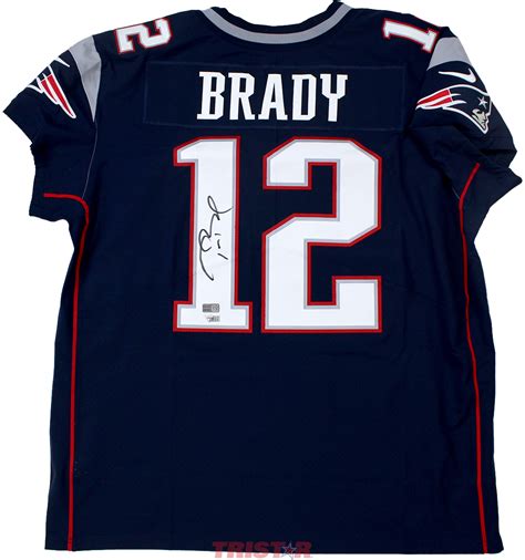 Tom Brady Autographed New England Patriots Nike 'Elite' Blue Authentic ...