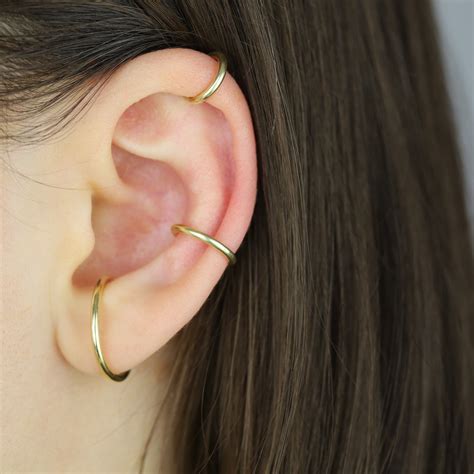 Cartilage Gold Ear Cuff No Piercing Helix Earring Non Pierced Ear Cuff ...