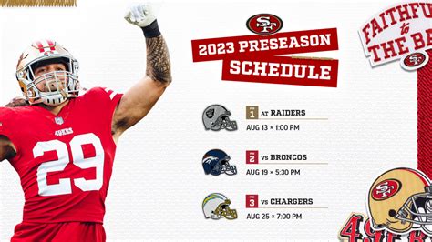 49ers Finalize 2023 Preseason Dates and Times