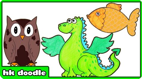 Wild Animal Easy Drawing For Kids Step By Step Animals - Learning how ...