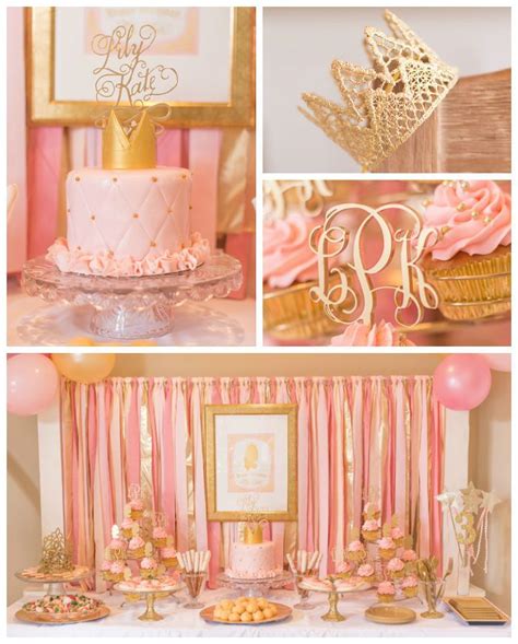 Pink & Gold Princess Themed Birthday Party | Baby shower princess ...