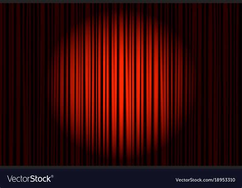 Spotlight on stage curtain Royalty Free Vector Image