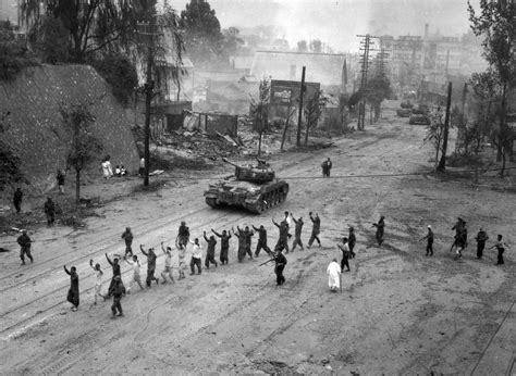 M26 Pershing tanks in downtown Seoul during the Second Battle of Seoul ...