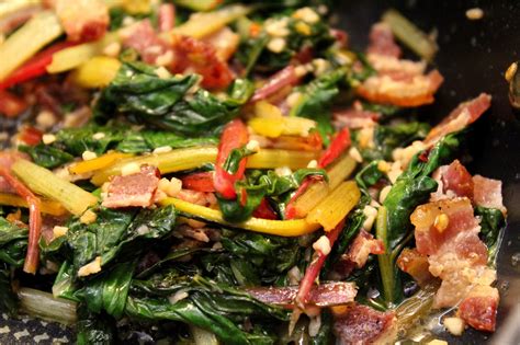 Rainbow Swiss Chard with Bacon | don't miss dairy