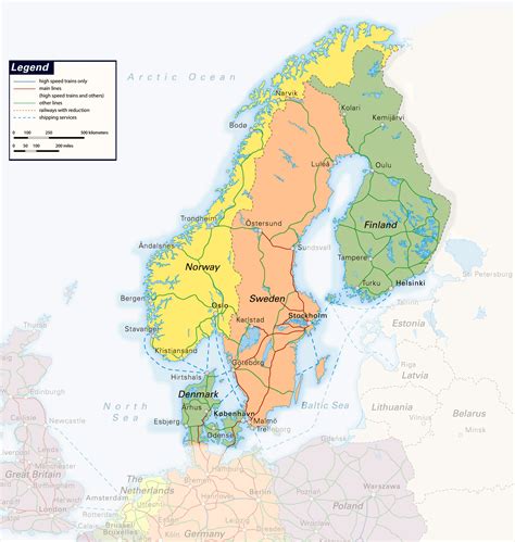 Map Of Scandinavian Countries And Europe – Topographic Map of Usa with ...